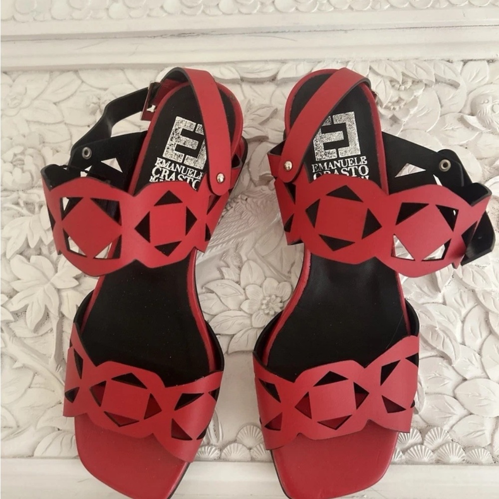 Emanuele Crasto red sandals